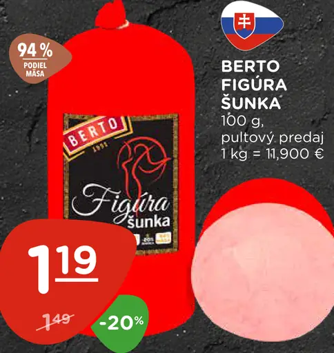 Berto Bertík šunka bravčová