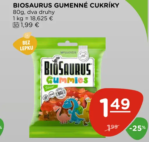 Biosaurus gumenné cukríky