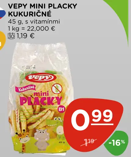 Vepy mini placky kukuričné