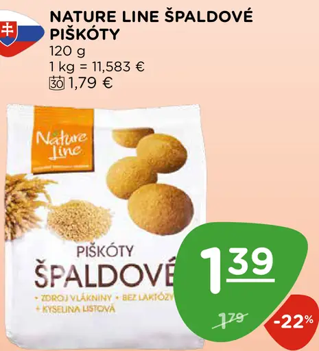 Nature Line Špaldové Piškóty