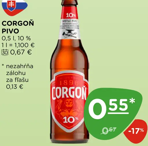 Corgoň pivo plechovka