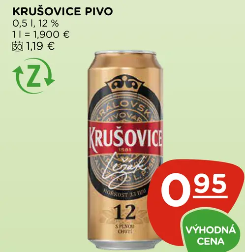 Krušovice Pivo plechovka
