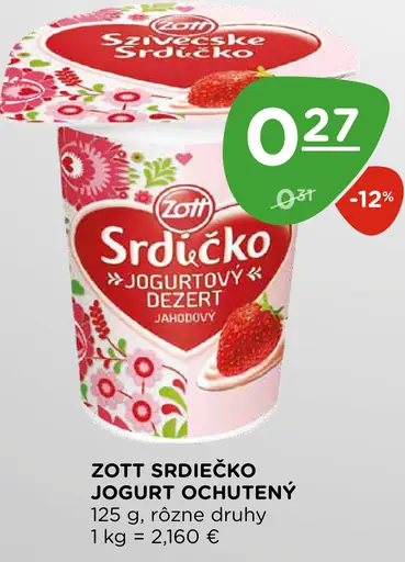 Zott Srdiečko Jogurt ochutený