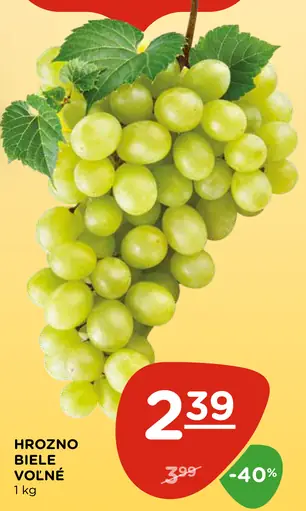 Hrozno bezkôstkové biele