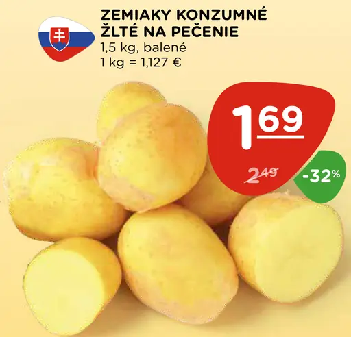 Zemiaky konzumné žlté na pečenie