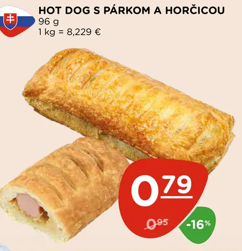 Hot dog s párkom a horčicou