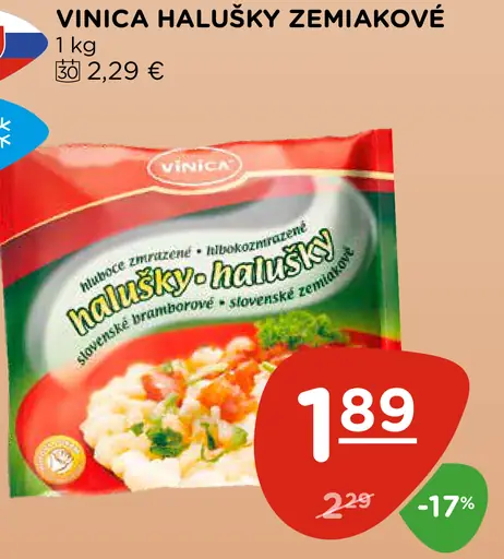 Vinica halušky zemiakové