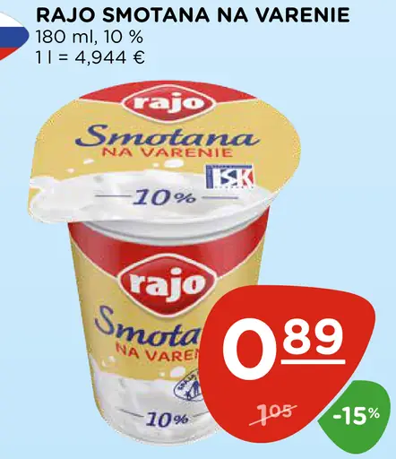 Rajo Smotana na varenie
