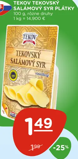 Tekovský Salámový syr plátky