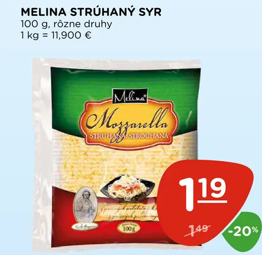 Melina Strúhaný syr Mozzarella