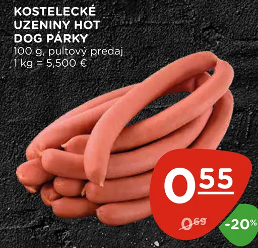 Kostelecké Uzeniny Hot Dog Párky