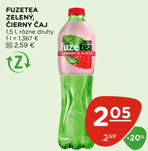 Fuzetea Zelený čaj, Čierny čaj