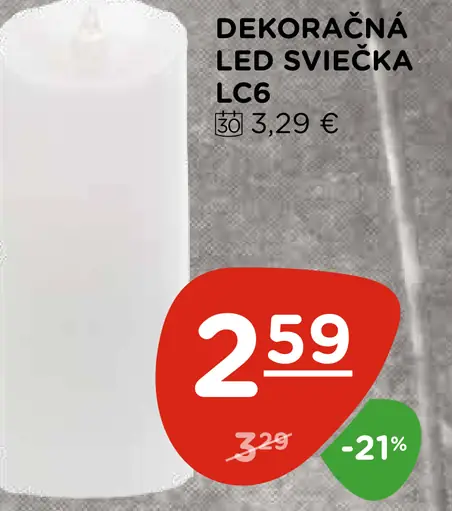 Dekoračná LED sviečka LC6