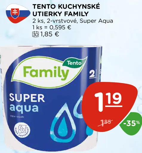 Tento Kuchynské utierky Family Super Aqua
