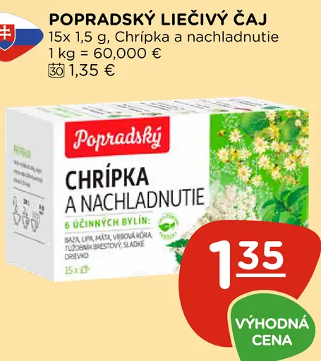 Popradský Chrípka a nachladnutie bylinný čaj