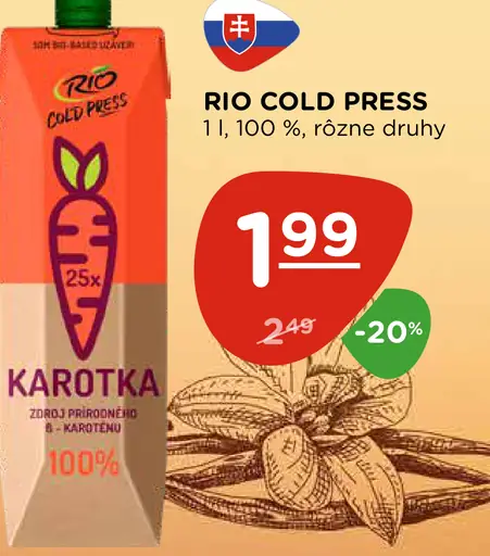 Rio Cold Press Karotka rôzne druhy