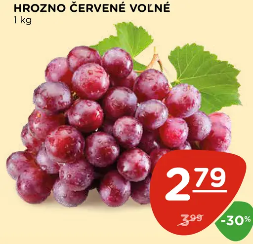 Hrozno červené voľné