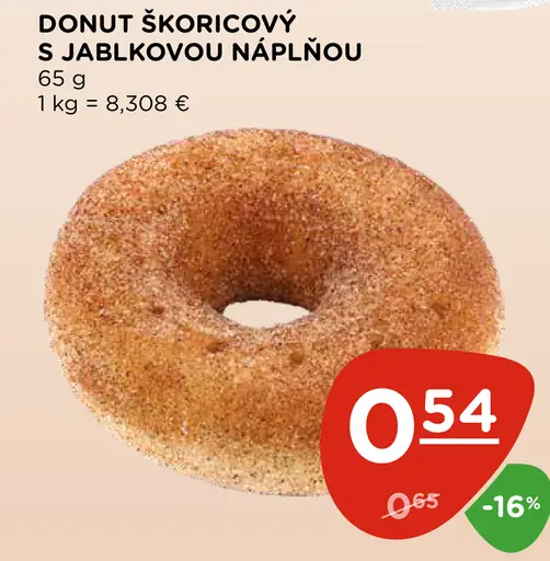 Donut škoricový s jablkovou náplňou
