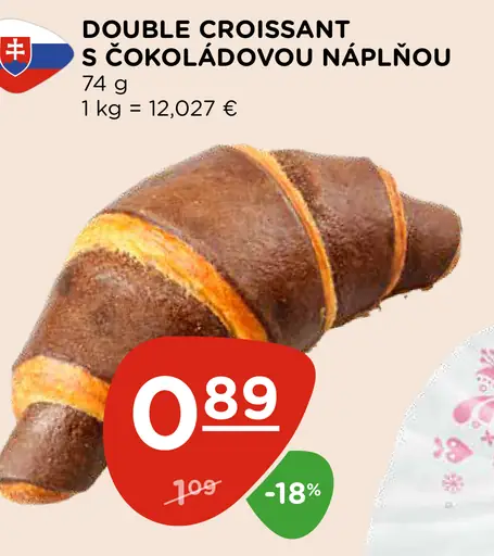 Double croissant s čokoládovou náplňou