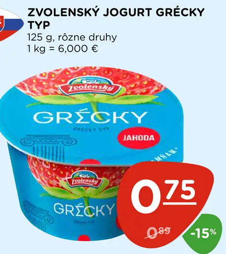 Zvolenský jogurt grécky typ