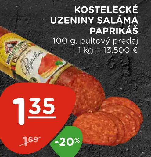 Kostelecké Uzeniny Saláma Paprikás