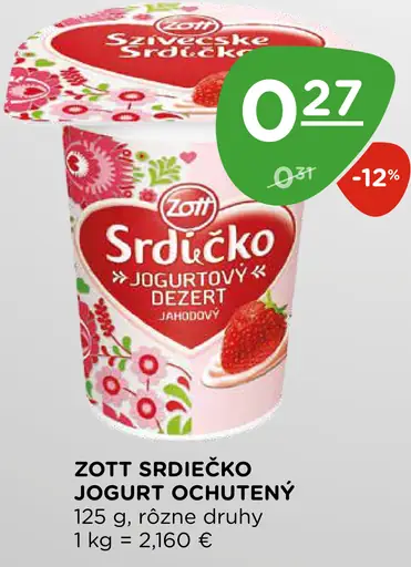 Zott Srdiečko Jogurt ochutený