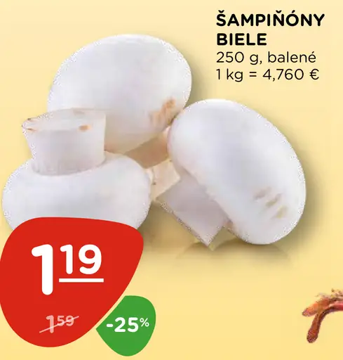 Šampiňóny biele