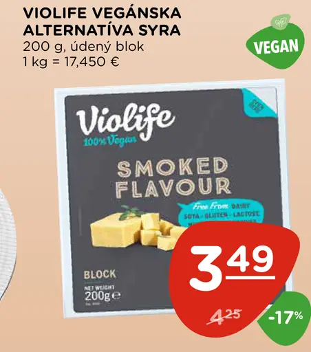Violife vegánska alternatíva syra