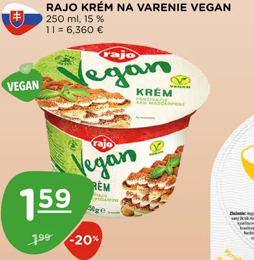 Rajo krém na varenie Vegan