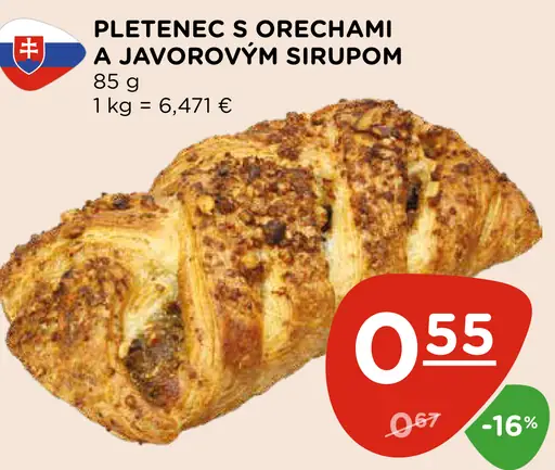 Pletenec s orechami a javorovým sirupom