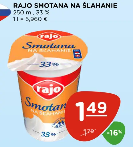Rajo smotana na šľahanie