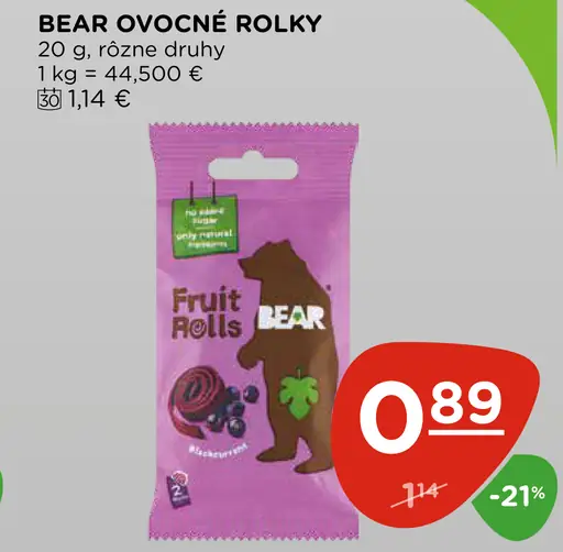 BEAR ovocné rolky