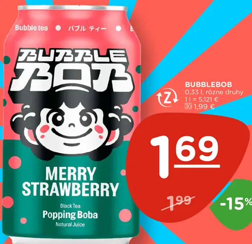 Bubblebob Merry Strawberry plechovka
