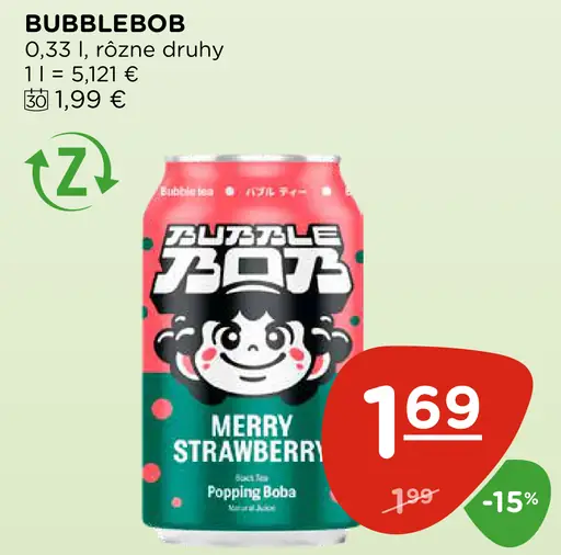 Bubblebob Merry Strawberry plechovka