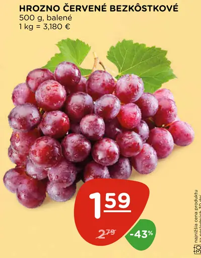 Hrozno červené bezkôstkové