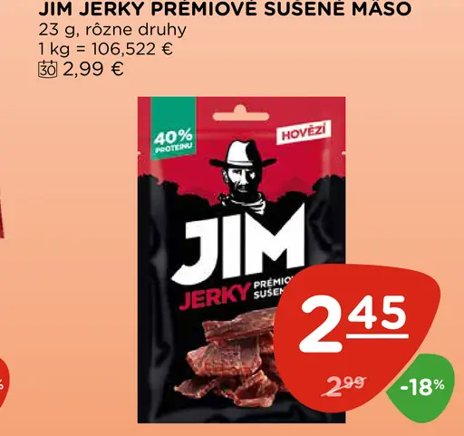 Jim Jerky Prémiové Sušené Mäso