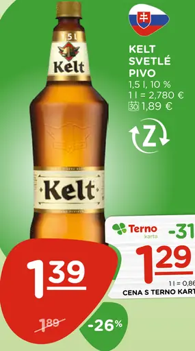 Kelt svetlé pivo