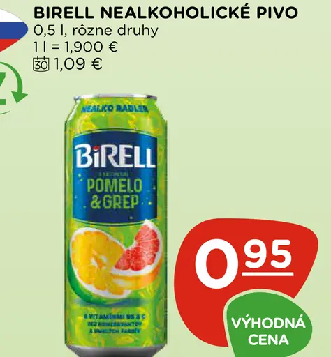 Birell Svetlý nealkoholické pivo plechovka