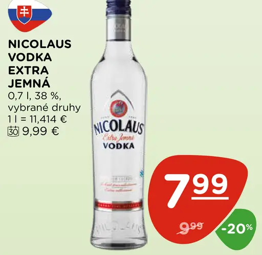 Nicolaus Extra Jemná Vodka