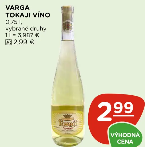 Varga Tokaj víno