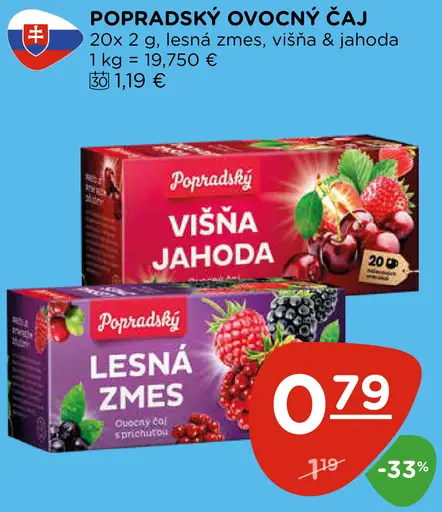 Popradský Lesná zmes ovocný čaj s príchuťou