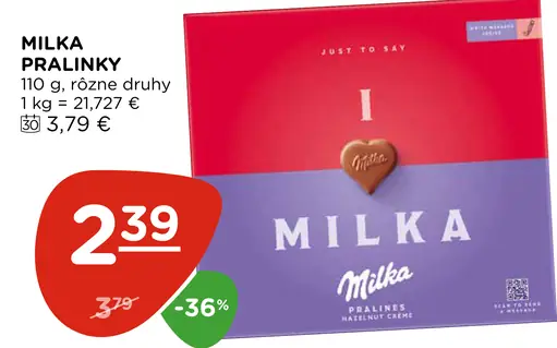 Milka pralinky