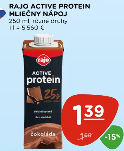 Rajo Active Protein Mliečny Nápoj