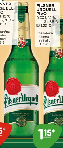 Pilsner Urquell pivo plechovka