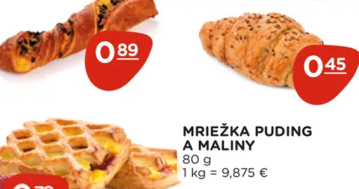 Mriežka puding a maliny