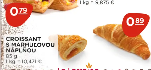 Croissant s marhuľovou náplňou