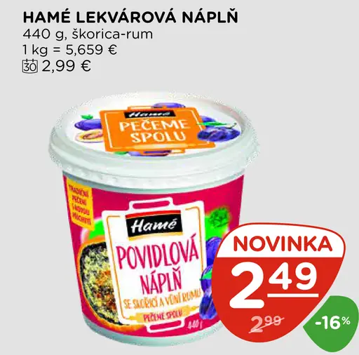 Hamé lekvárová náplň