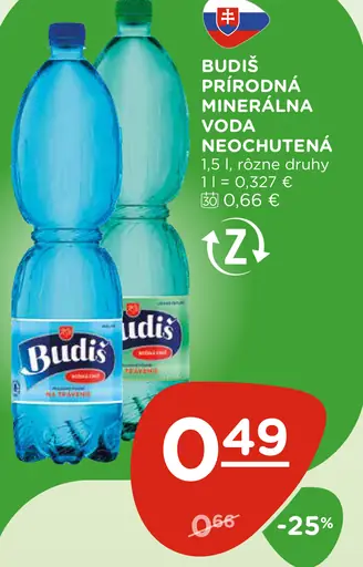 Budiš prírodná minerálna voda neochutená