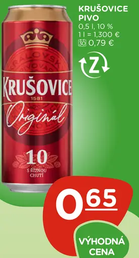 Krušovice Pivo plechovka