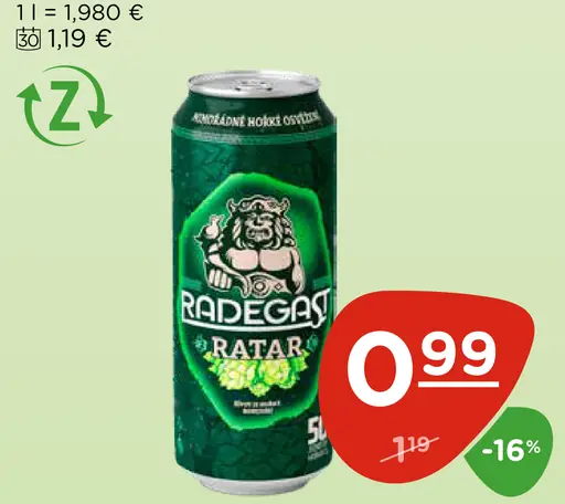 Radegast plechovka